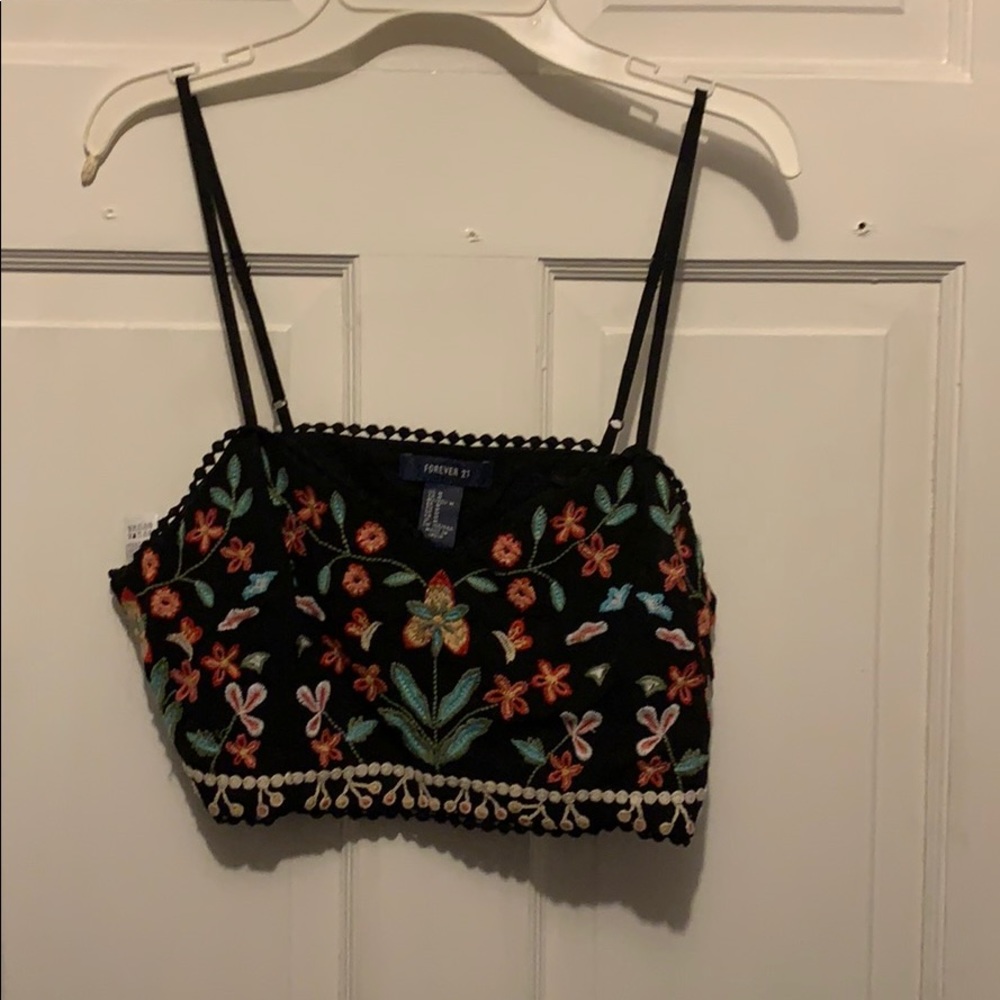 Forever 21 embroidered bandeau top - Picture 1 of 4